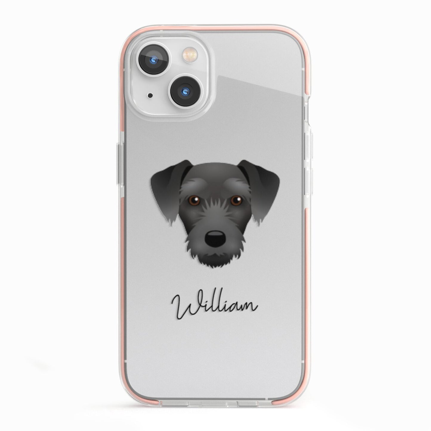 Miniature Schnoxie Personalised iPhone 13 TPU Impact Case with Pink Edges