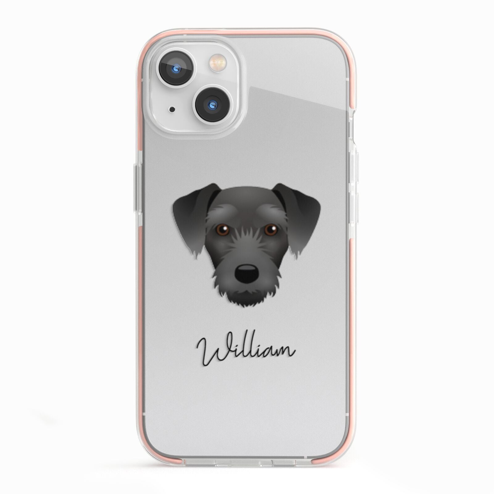 Miniature Schnoxie Personalised iPhone 13 TPU Impact Case with Pink Edges