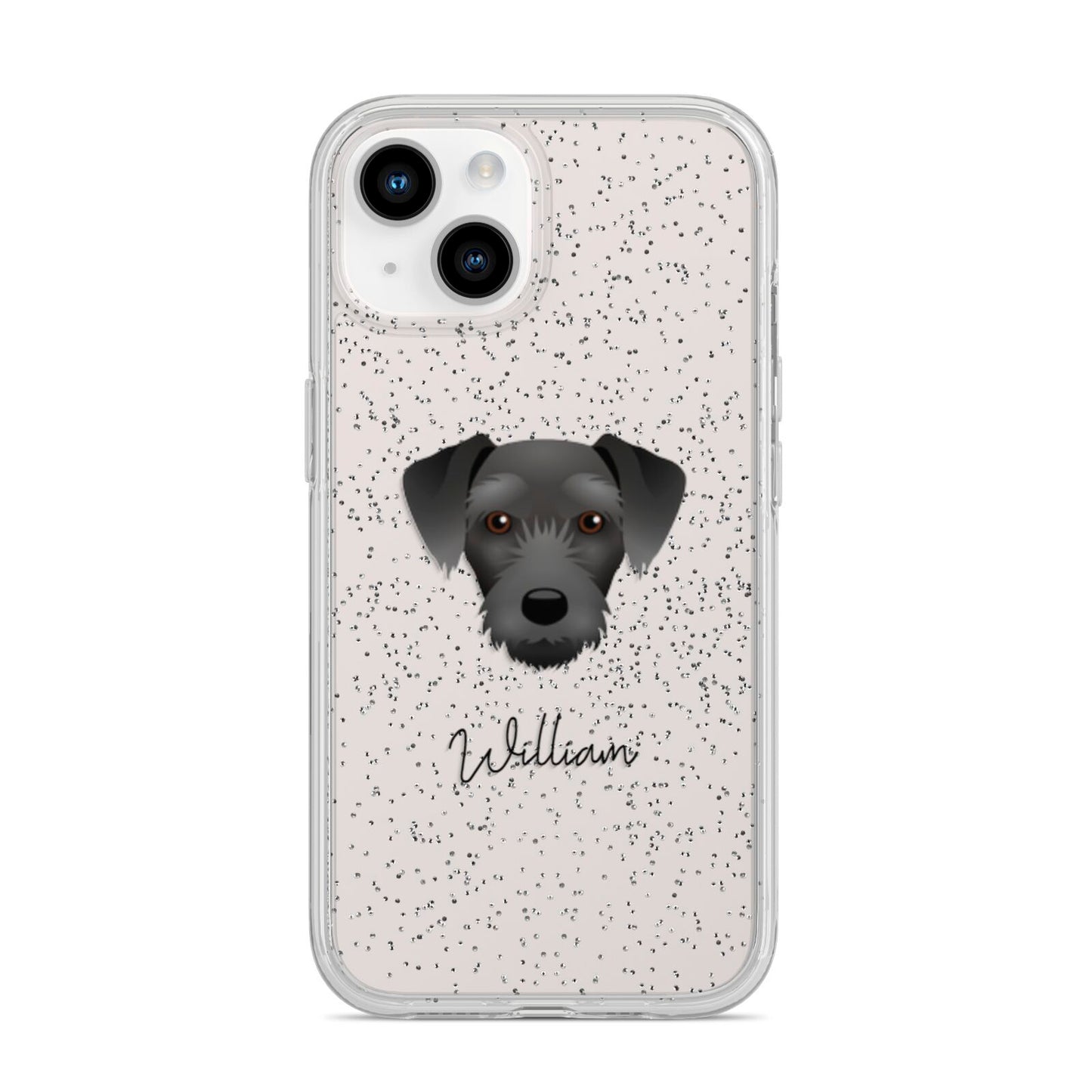 Miniature Schnoxie Personalised iPhone 14 Glitter Tough Case Starlight