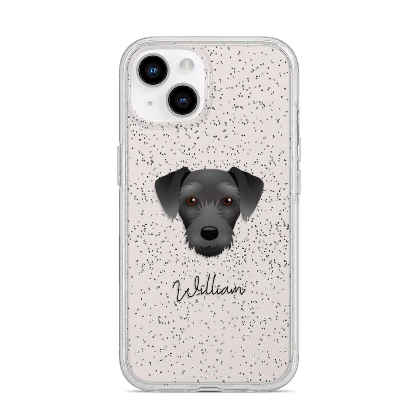 Miniature Schnoxie Personalised iPhone 14 Glitter Tough Case Starlight