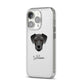 Miniature Schnoxie Personalised iPhone 14 Pro Clear Tough Case Silver Angled Image