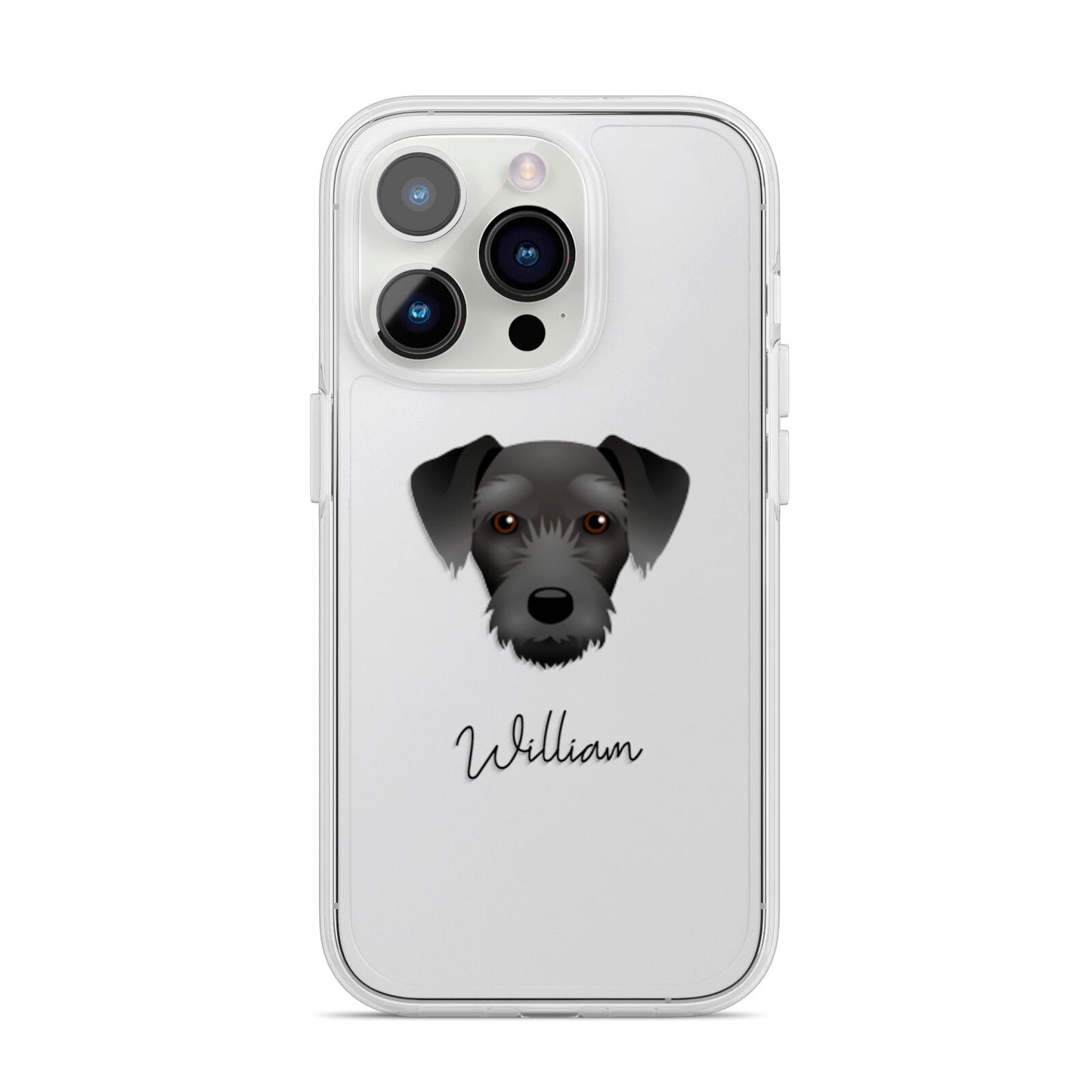 Miniature Schnoxie Personalised iPhone 14 Pro Clear Tough Case Silver