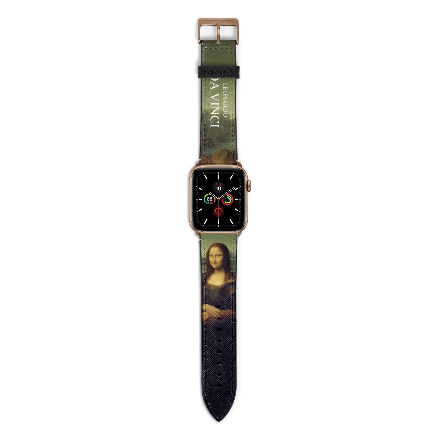 Mona Lisa By Da Vinci Apple Watch Strap with Gold Hardware