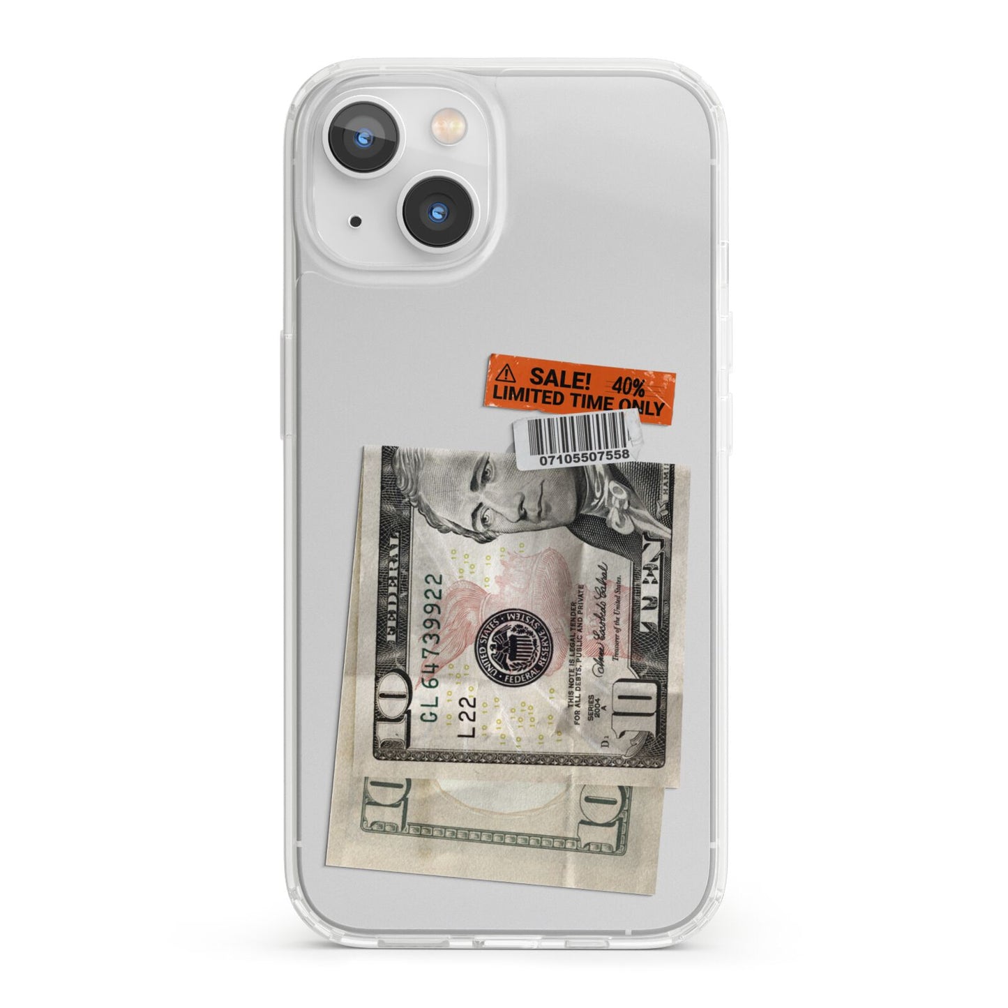 Money and Sale Sticker iPhone 13 Clear Bumper Case