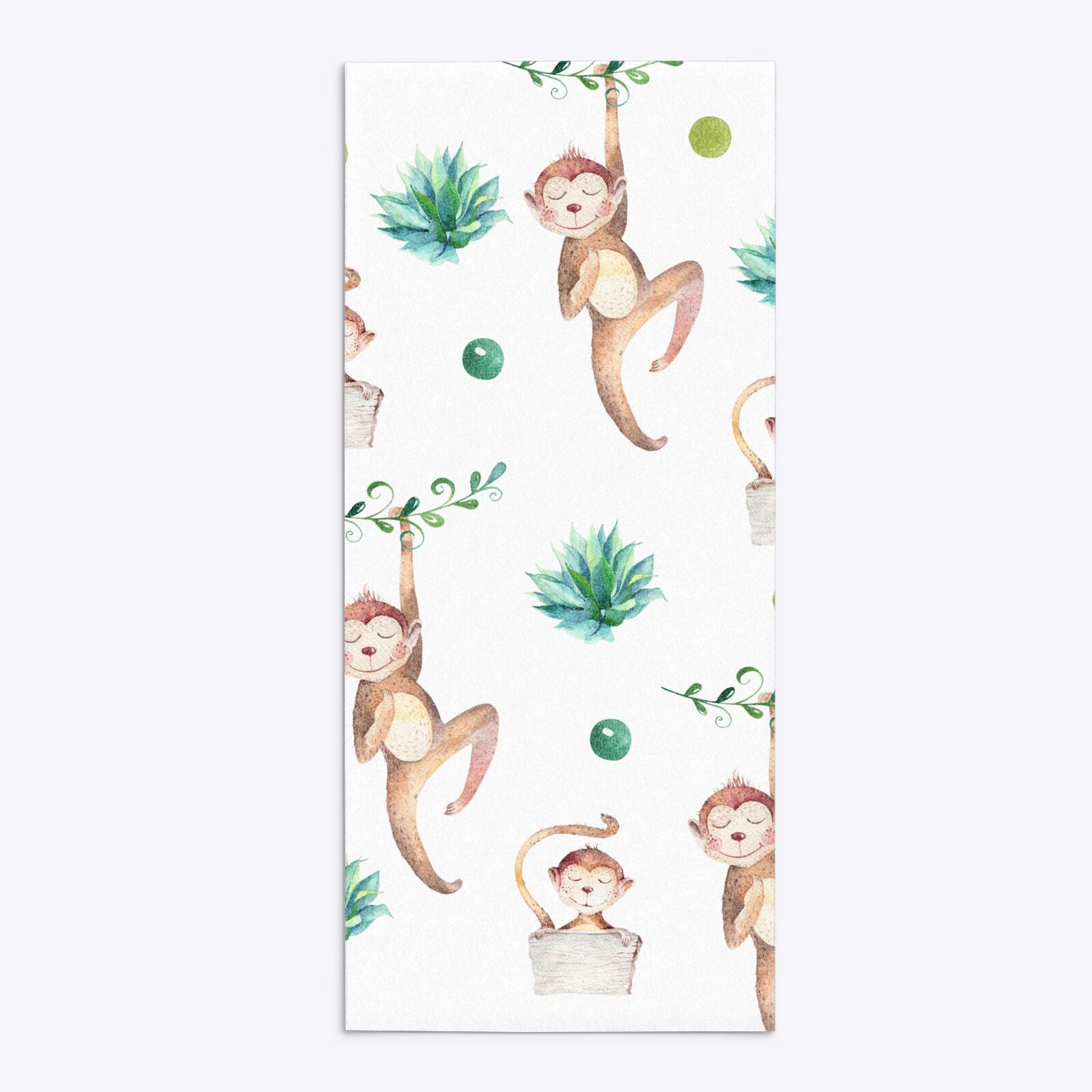 Monkey Personalised Happy Birthday 4x9 Rectangle Invitation Glitter Back Image