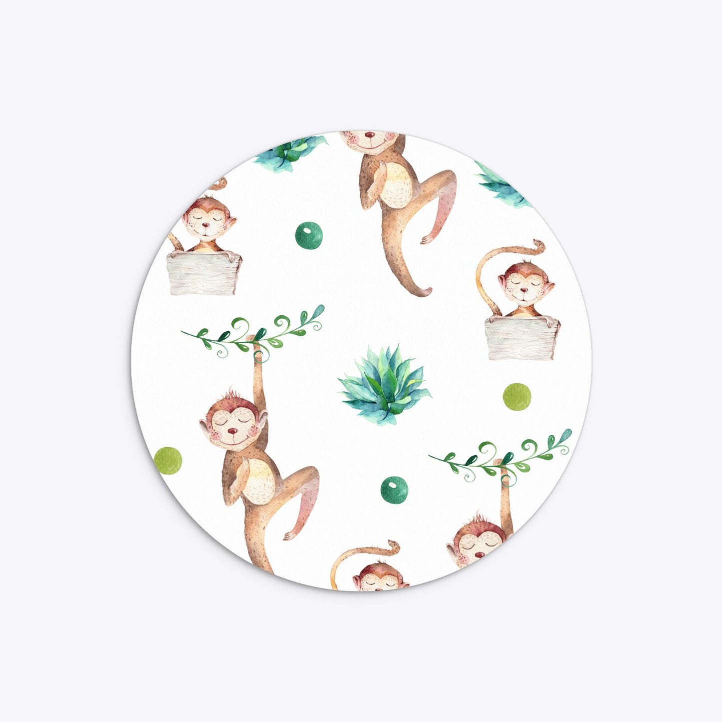 Monkey Personalised Happy Birthday Circle 5 25x5 25 Invitation Matte Paper Back Image