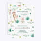 Monkey Personalised Happy Birthday Deckle Invitation Glitter Front and Back Image