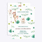 Monkey Personalised Happy Birthday Deckle Invitation Matte Paper Front and Back Image