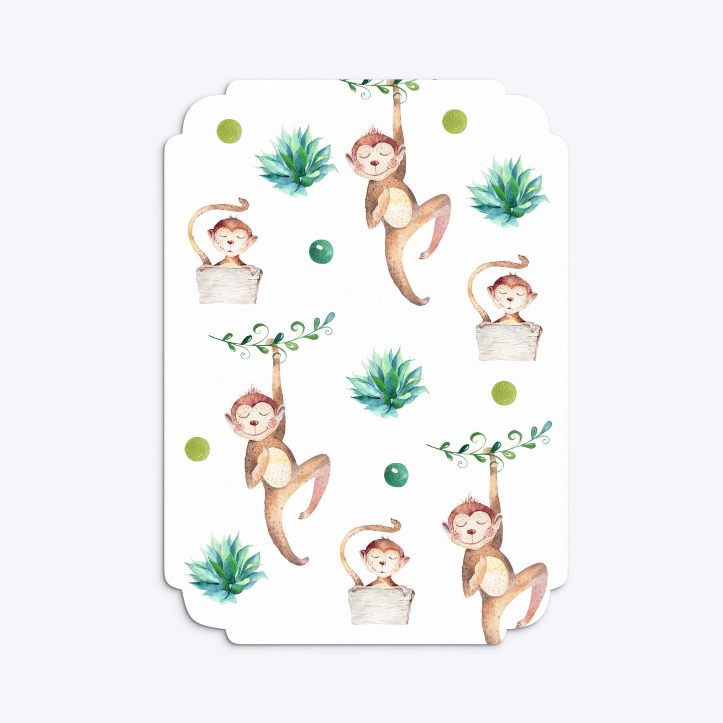 Monkey Personalised Happy Birthday Deco Invitation Matte Paper Back Image