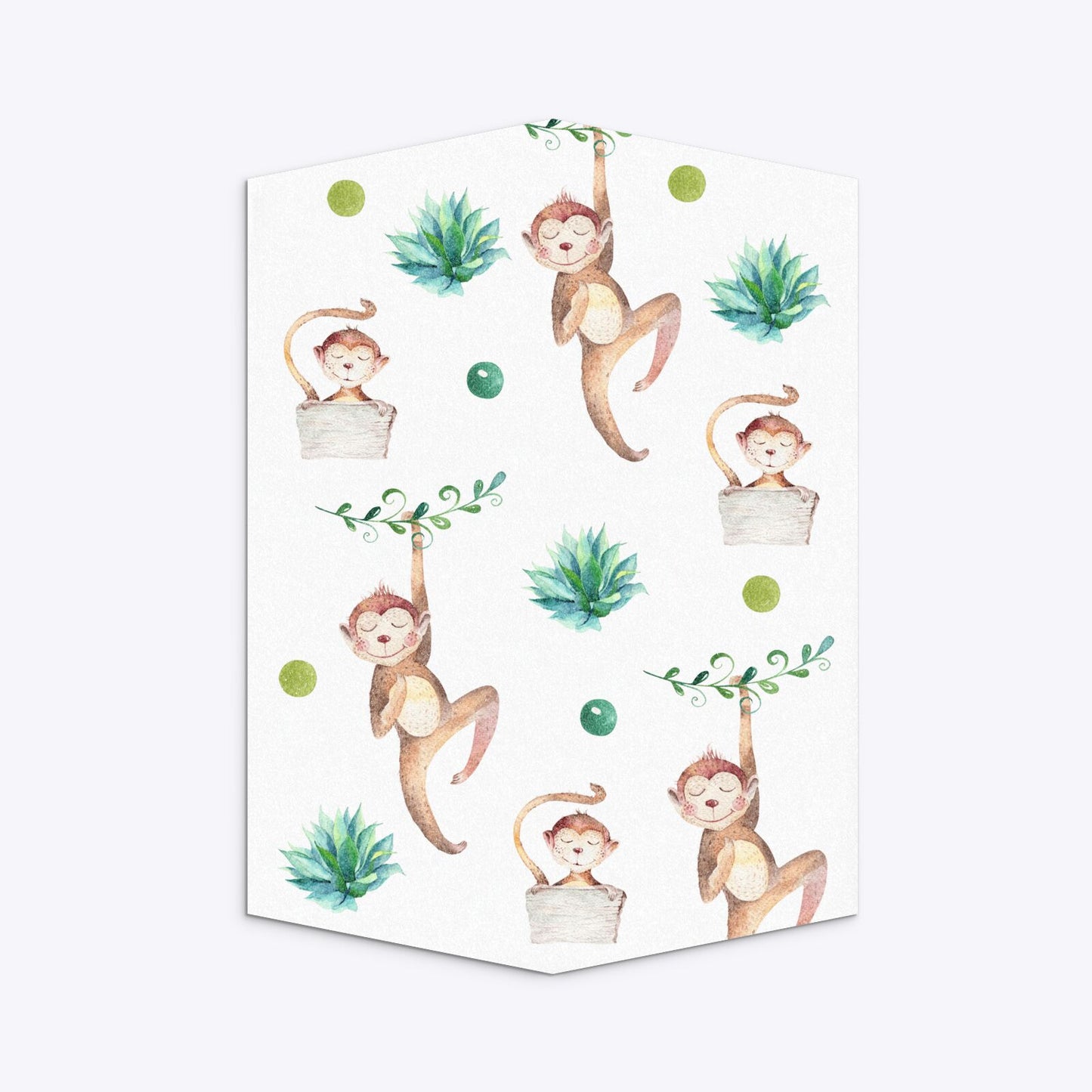 Monkey Personalised Happy Birthday Geo Invitation Glitter Back Image