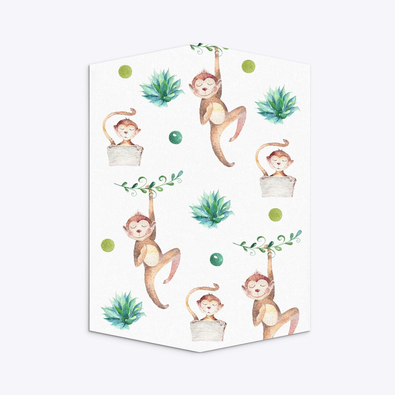 Monkey Personalised Happy Birthday Geo Invitation Glitter Back Image