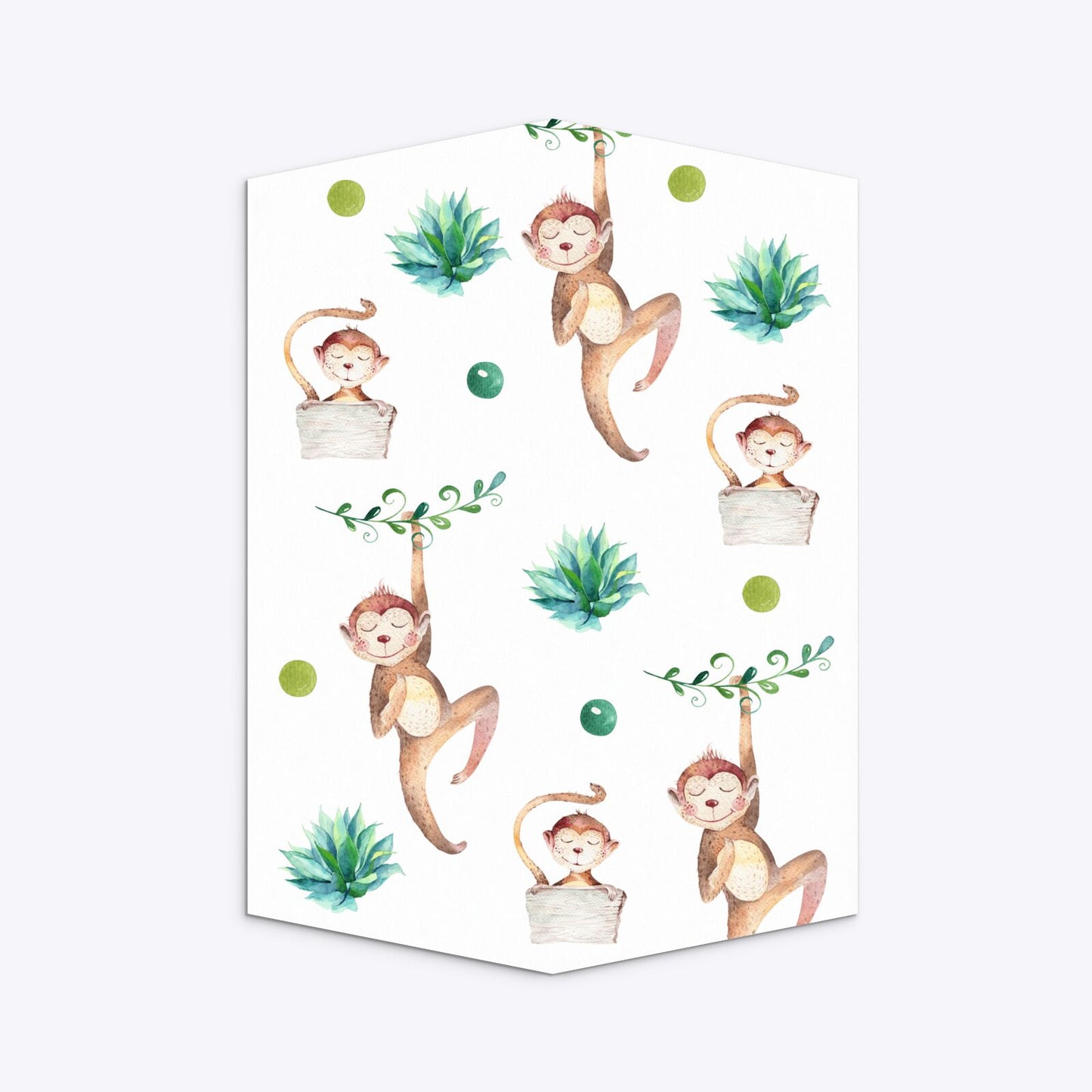 Monkey Personalised Happy Birthday Geo Invitation Matte Paper Back Image