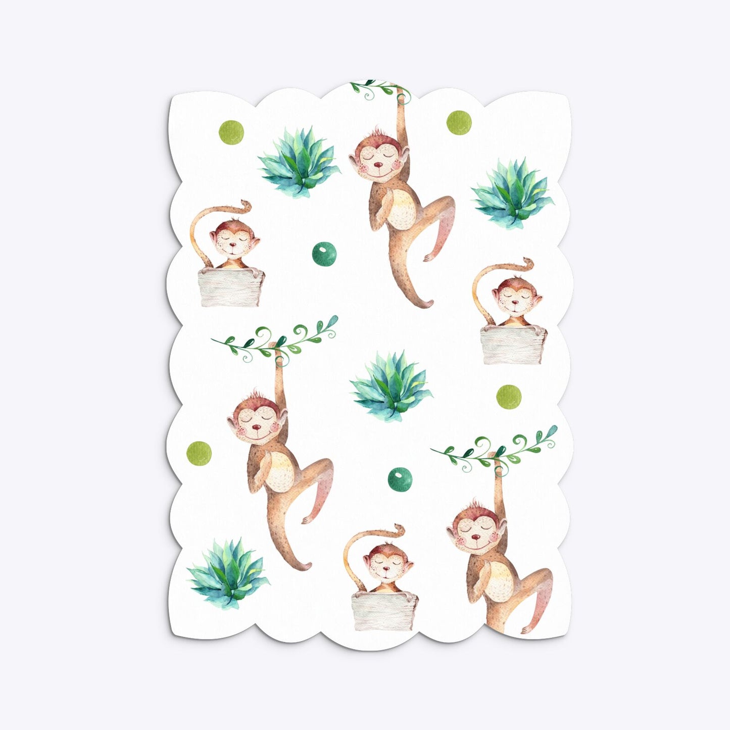 Monkey Personalised Happy Birthday Petal Invitation Matte Paper Back Image