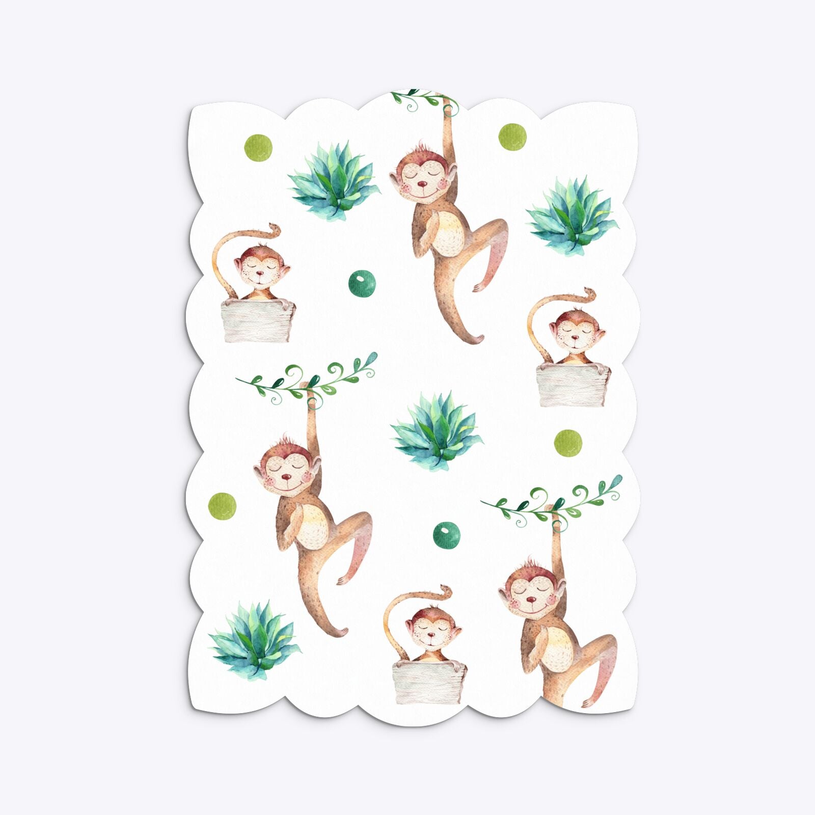 Monkey Personalised Happy Birthday Petal Invitation Matte Paper Back Image