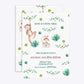 Monkey Personalised Happy Birthday Rectangle Invitation Glitter Front and Back Image