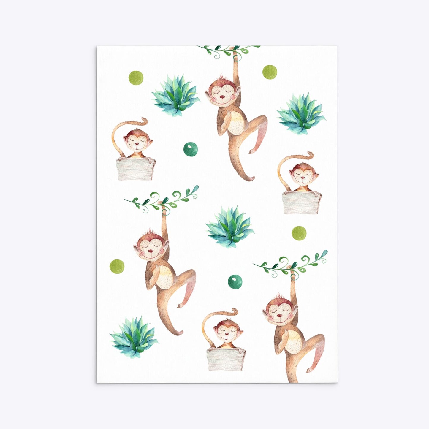 Monkey Personalised Happy Birthday Rectangle Invitation Matte Paper Back Image