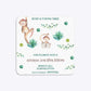 Monkey Personalised Happy Birthday Rounded 5 25x5 25 Invitation Glitter