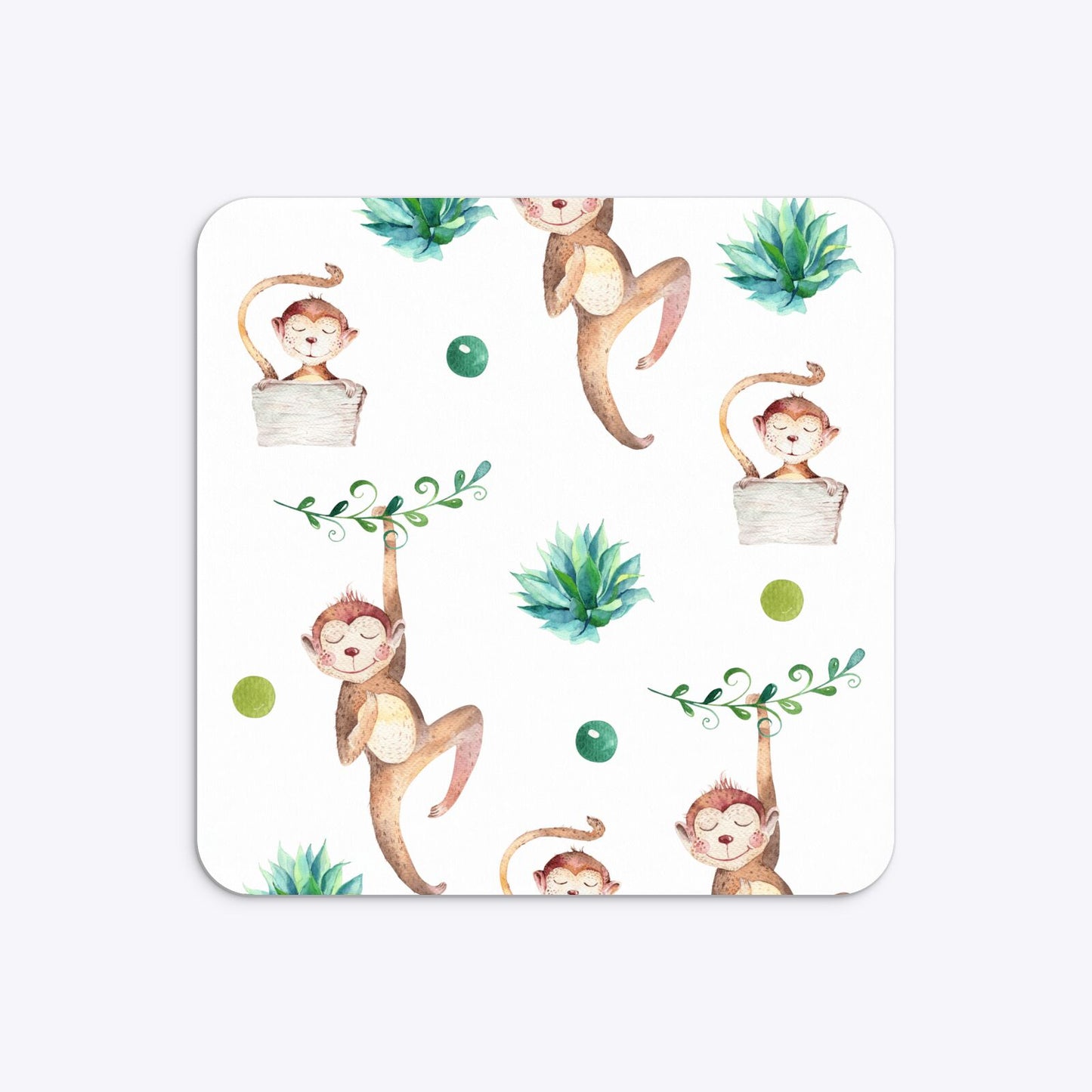 Monkey Personalised Happy Birthday Rounded 5 25x5 25 Invitation Matte Paper Back Image