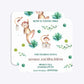 Monkey Personalised Happy Birthday Rounded 5 25x5 25 Invitation Matte Paper Front and Back Image