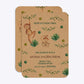 Monkey Personalised Happy Birthday Rounded Invitation Kraft Front and Back Image