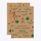 Monkey Personalised Happy Birthday Scalloped Invitation Kraft Front and Back Image