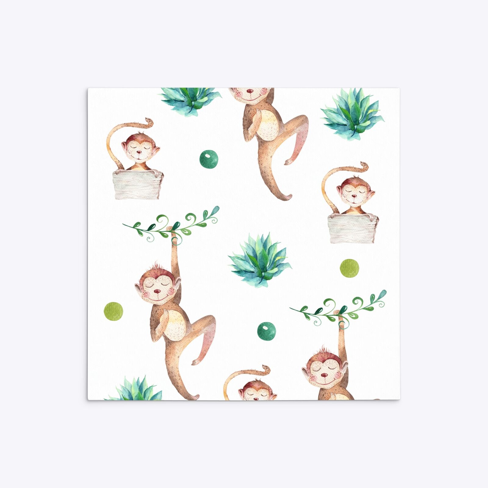 Monkey Personalised Happy Birthday Square 5 25x5 25 Invitation Matte Paper Back Image