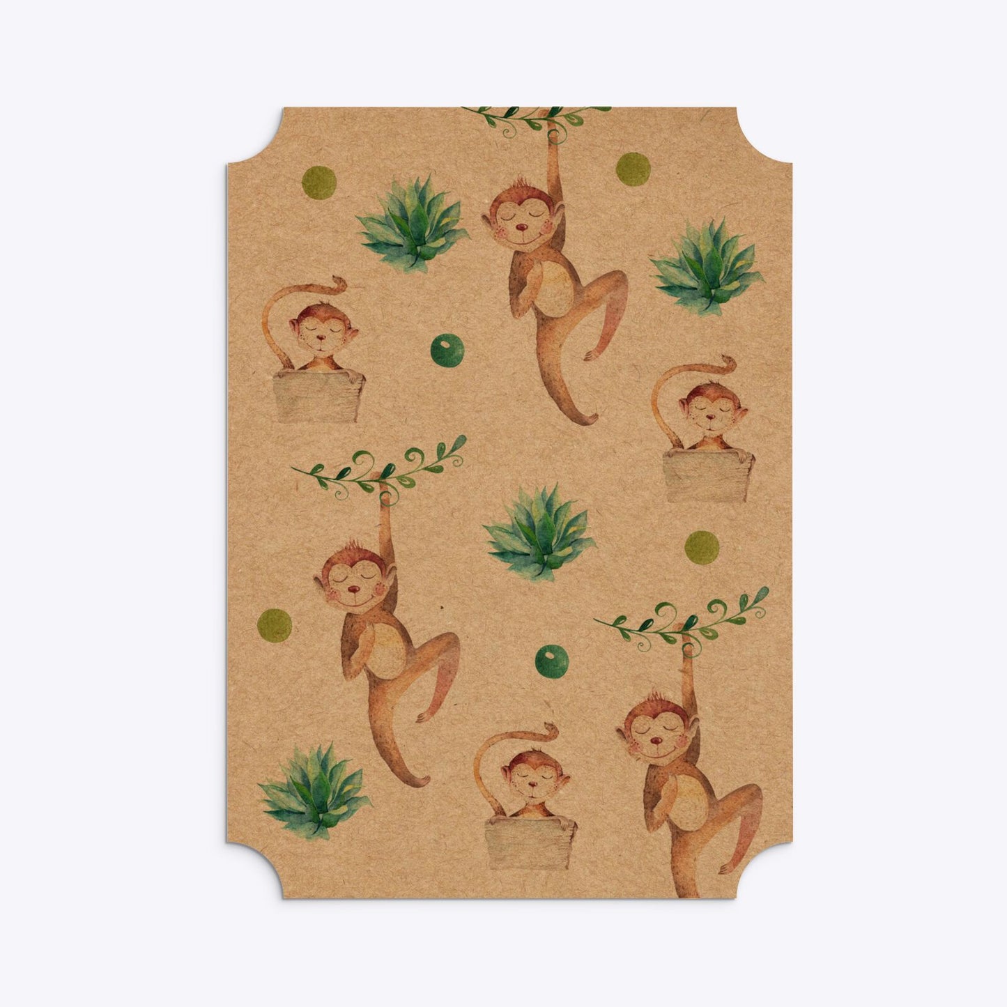 Monkey Personalised Happy Birthday Ticket Invitation Kraft Back Image