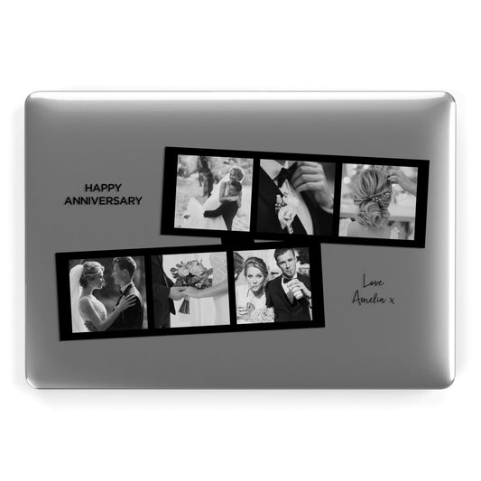 Monochrome Anniversary Photo Strip with Name Apple MacBook Case
