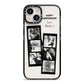 Monochrome Anniversary Photo Strip with Name iPhone 14 Black Impact Case on Silver phone