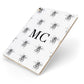 Monochrome Bees with Monogram Apple iPad Case on Gold iPad Side View