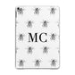 Monochrome Bees with Monogram Apple iPad Grey Case