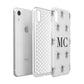 Monochrome Bees with Monogram Apple iPhone XR White 3D Tough Case Expanded view