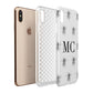 Monochrome Bees with Monogram Apple iPhone Xs Max 3D Tough Case Expanded View