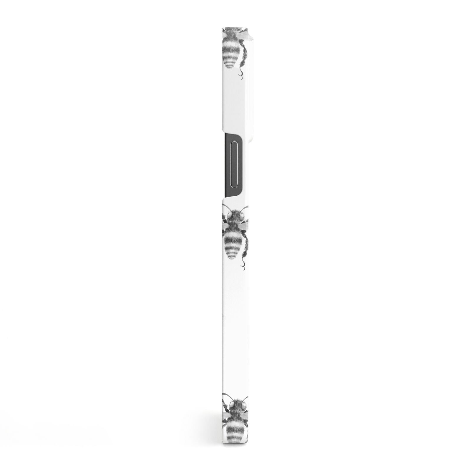 Monochrome Bees with Monogram iPhone 13 Pro Max Side Image 3D Snap Case