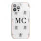 Monochrome Bees with Monogram iPhone 13 Pro Max TPU Impact Case with Pink Edges