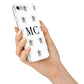 Monochrome Bees with Monogram iPhone 7 Bumper Case on Silver iPhone Alternative Image