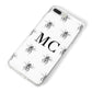 Monochrome Bees with Monogram iPhone 8 Plus Bumper Case on Silver iPhone Alternative Image