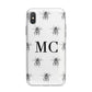Monochrome Bees with Monogram iPhone X Bumper Case on Silver iPhone Alternative Image 1