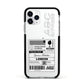 Monochrome Courier Label with Name Apple iPhone 11 Pro in Silver with Black Impact Case