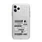 Monochrome Courier Label with Name Apple iPhone 11 Pro in Silver with Bumper Case