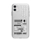 Monochrome Courier Label with Name Apple iPhone 11 in White with Bumper Case