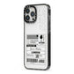 Monochrome Courier Label with Name iPhone 13 Pro Max Black Impact Case Side Angle on Silver phone