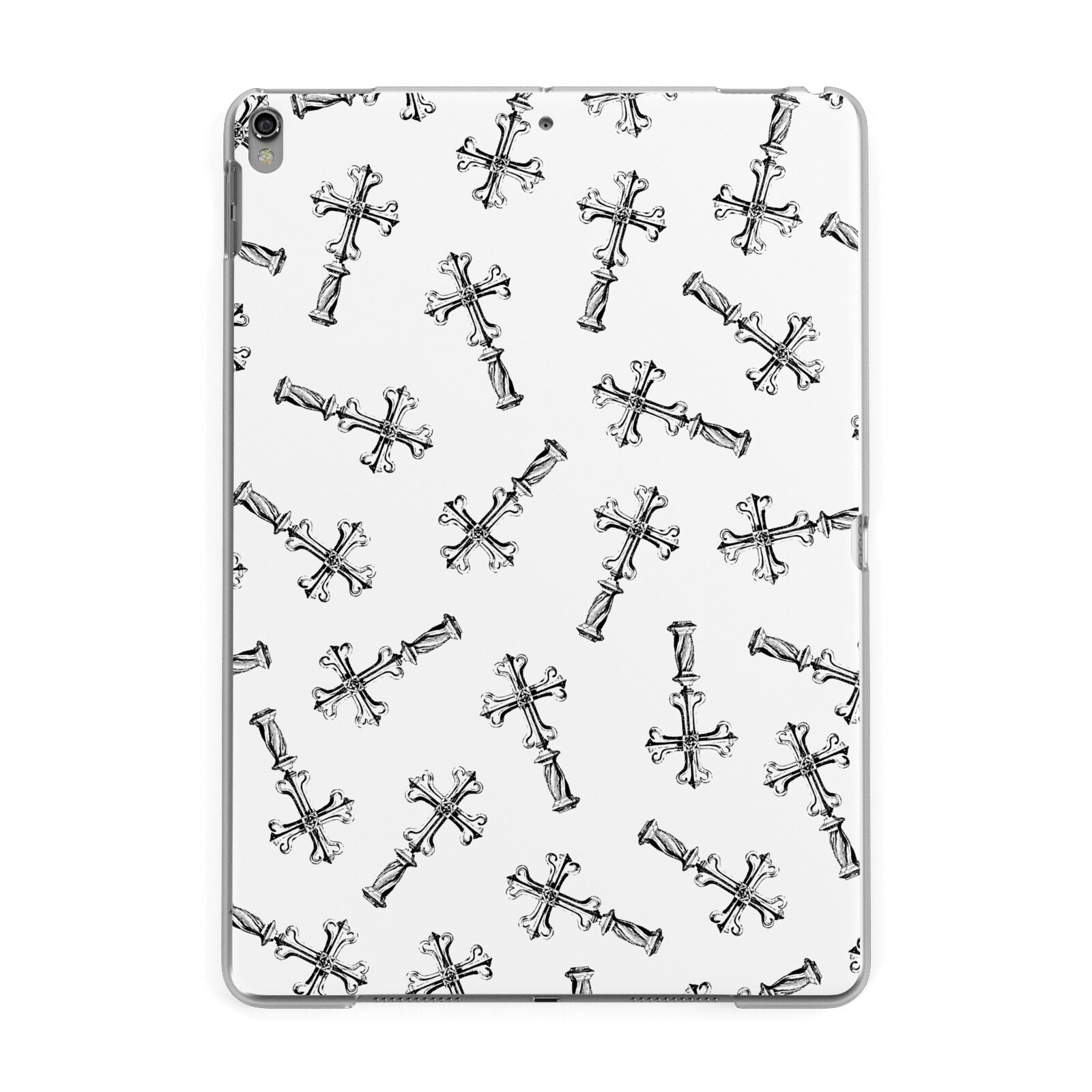 Monochrome Crosses Apple iPad Grey Case