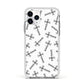 Monochrome Crosses Apple iPhone 11 Pro in Silver with White Impact Case