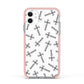 Monochrome Crosses Apple iPhone 11 in White with Pink Impact Case