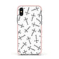 Monochrome Crosses Apple iPhone Xs Impact Case Pink Edge on Silver Phone