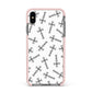 Monochrome Crosses Apple iPhone Xs Max Impact Case Pink Edge on Black Phone