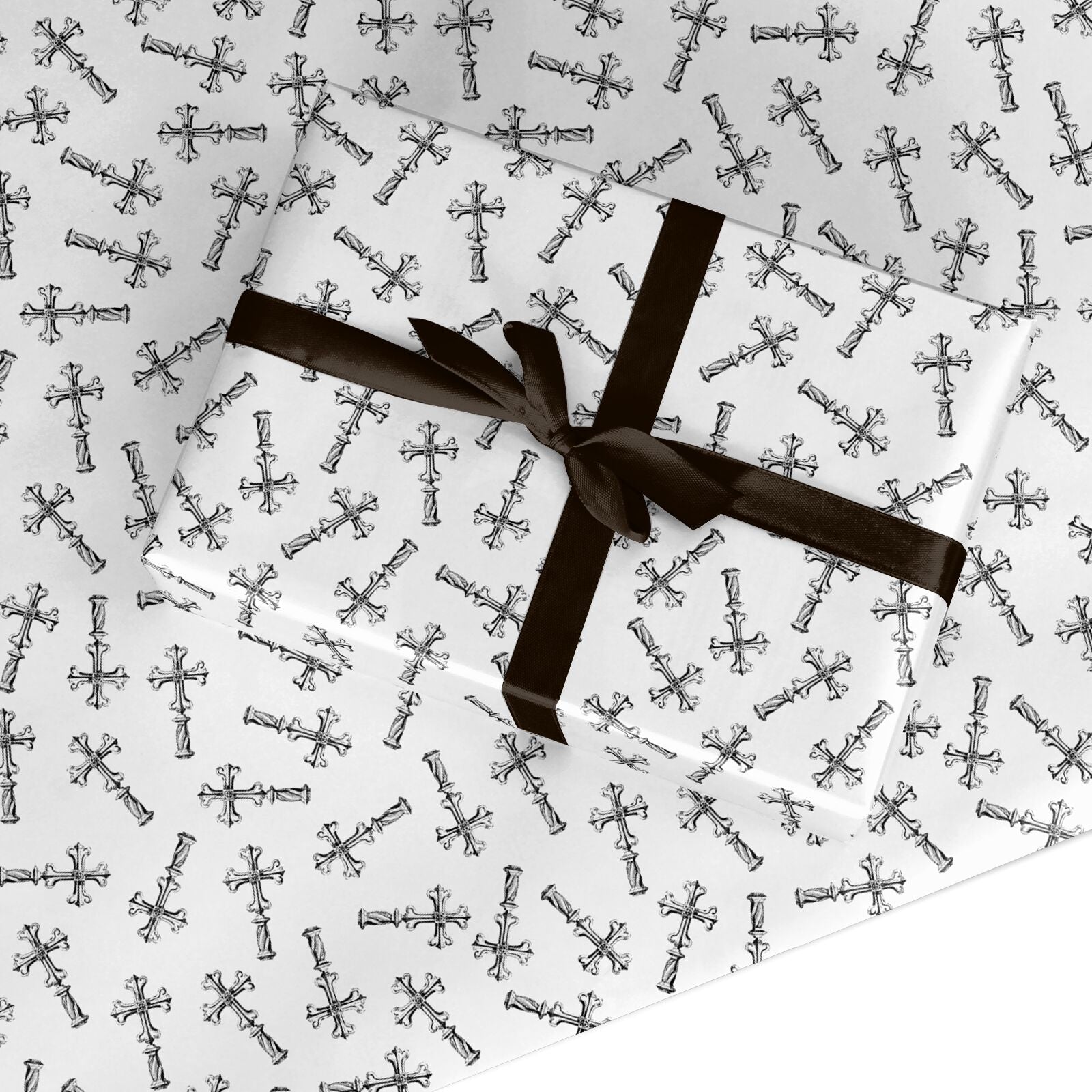 Monochrome Crosses Custom Wrapping Paper