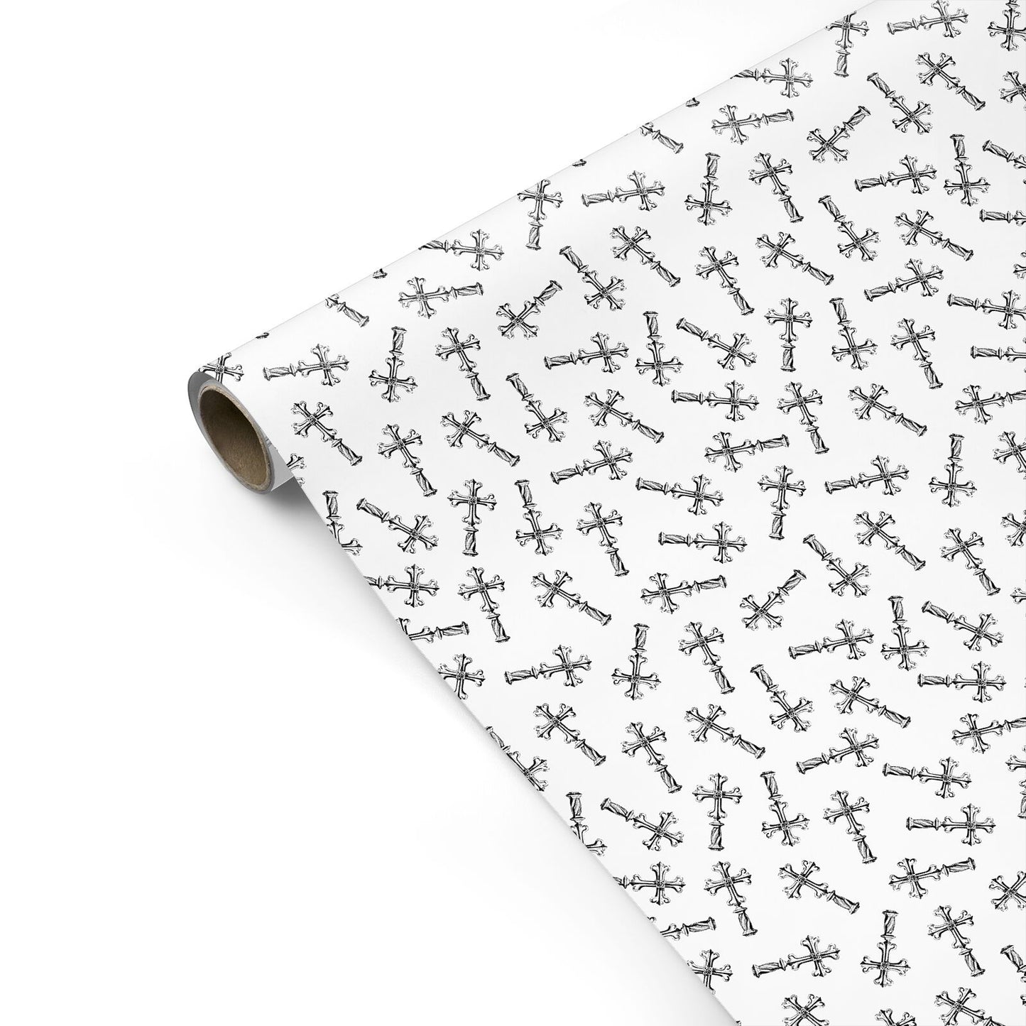 Monochrome Crosses Personalised Gift Wrap