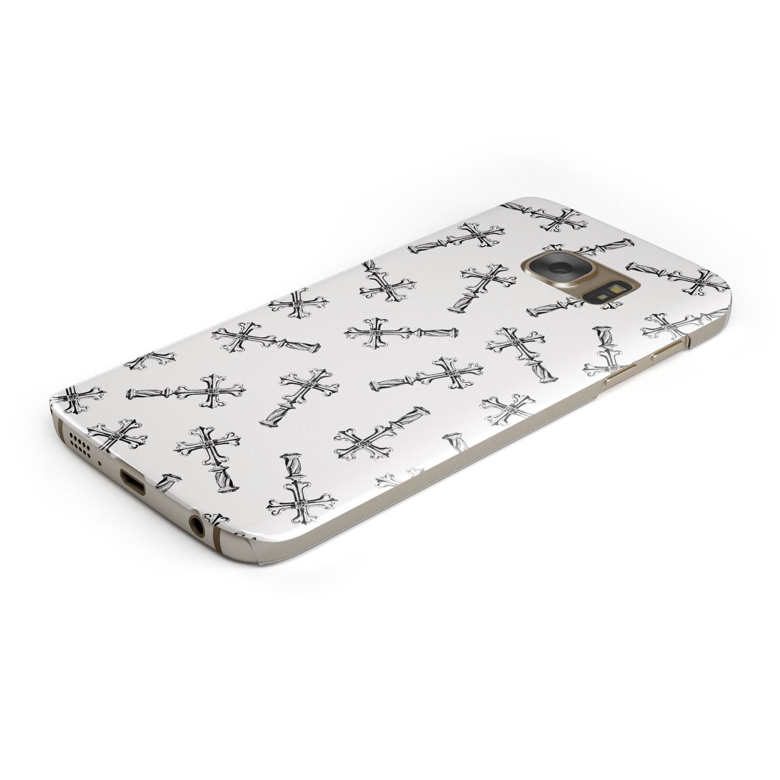 Monochrome Crosses Samsung Galaxy Case Bottom Cutout